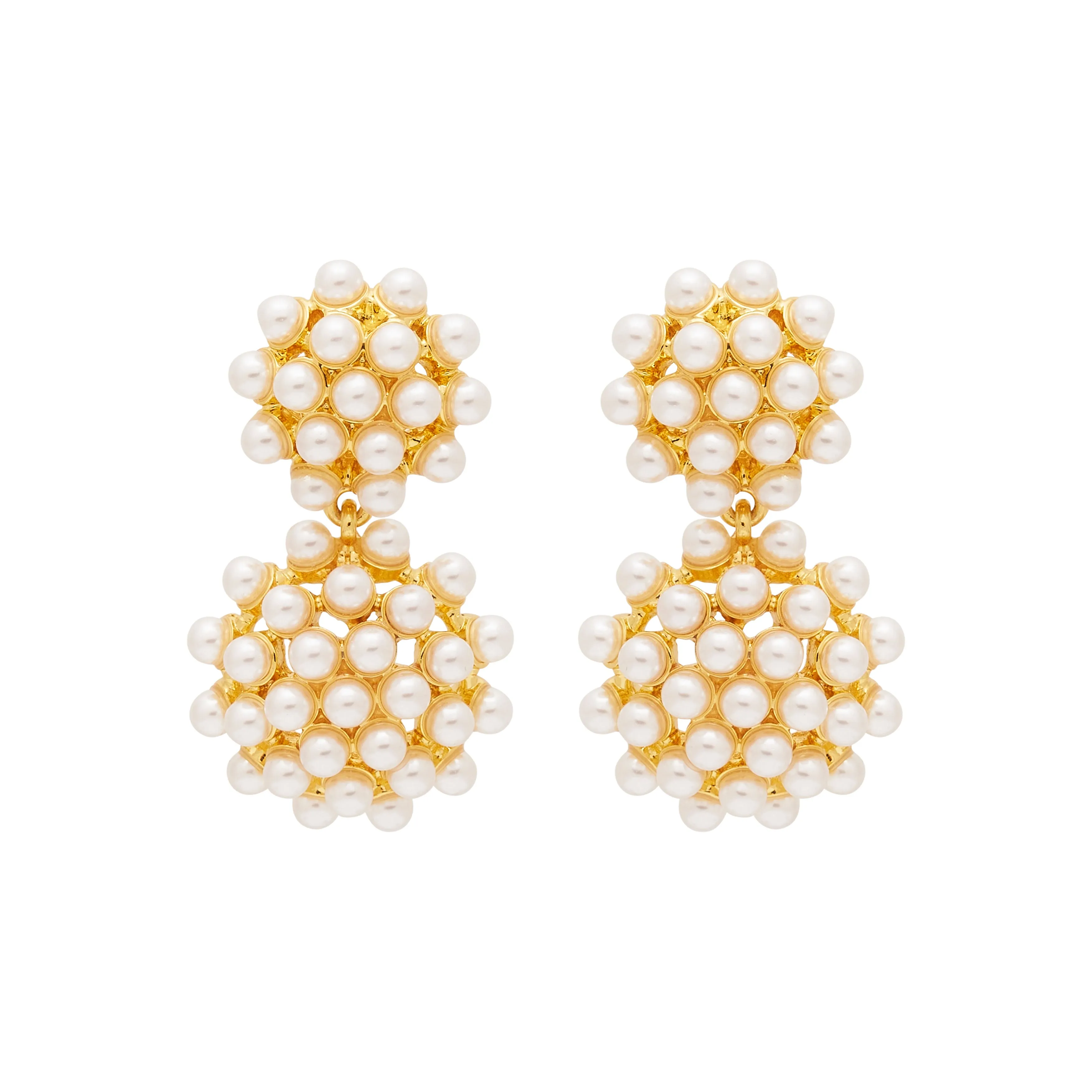 Pearl Cluster Drop Clip Earrings sold by Kenneth Jay Lane