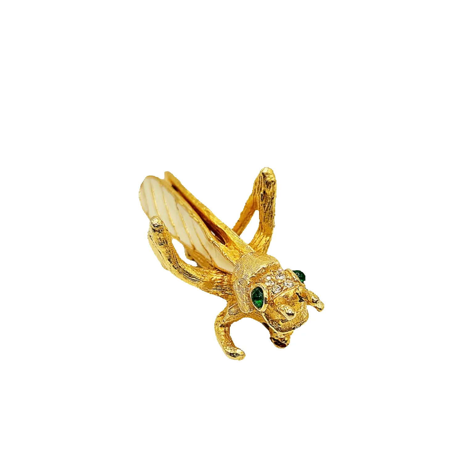 Vintage Gold & Emerald Grasshopper Pin sold by Kenneth Jay Lane