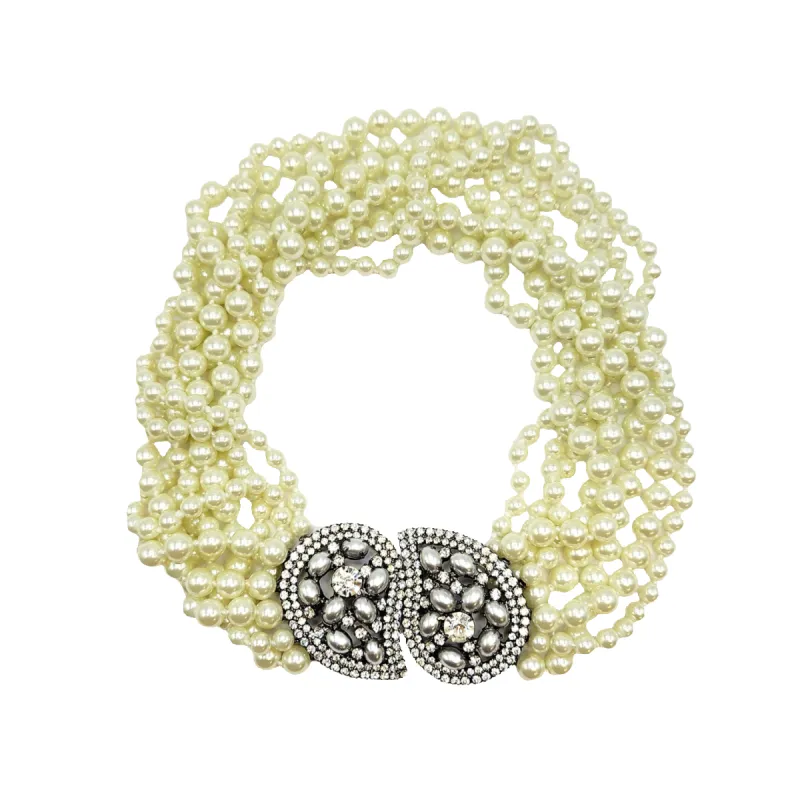 Vintage Pearl Paisley Necklace sold by Kenneth Jay Lane