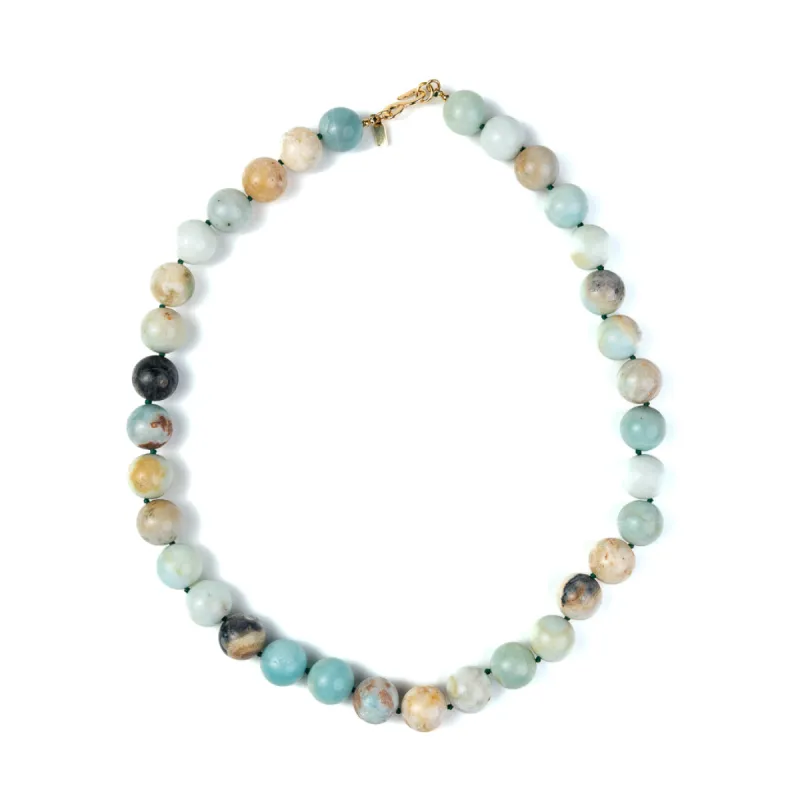 Amazonite Beaded Gold Hook Necklace sold by Kenneth Jay Lane