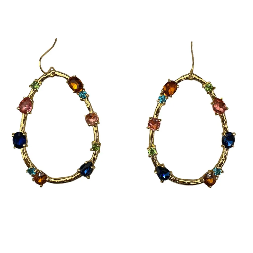 Multicolored Gemstone Oval Drop Earrings sold by Kenneth Jay Lane product image thumbnail 2