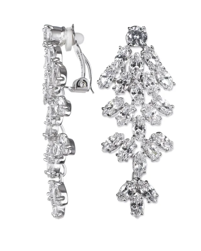 Four Tier Marquise Cubic Zirconia Clip Earrings sold by Kenneth Jay Lane
