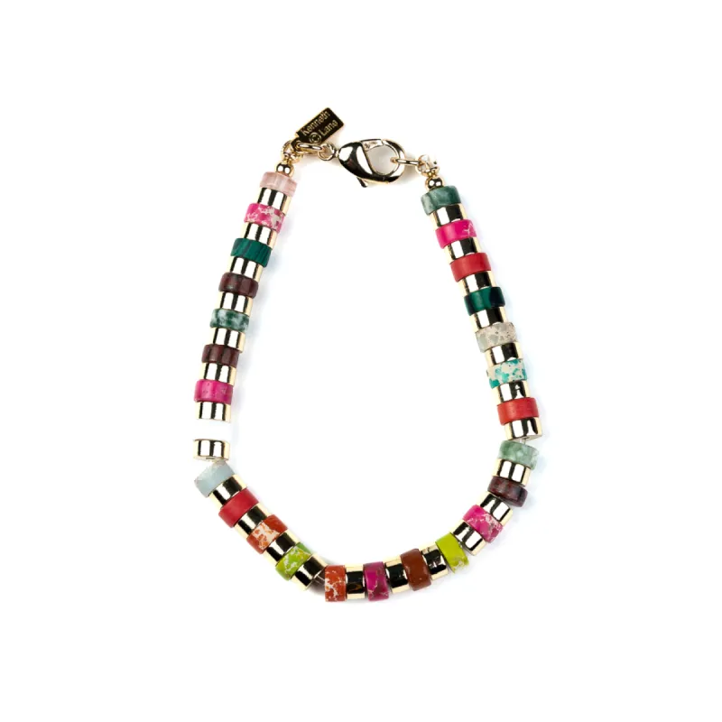 Gold with Multicolored Stations Bracelet sold by Kenneth Jay Lane