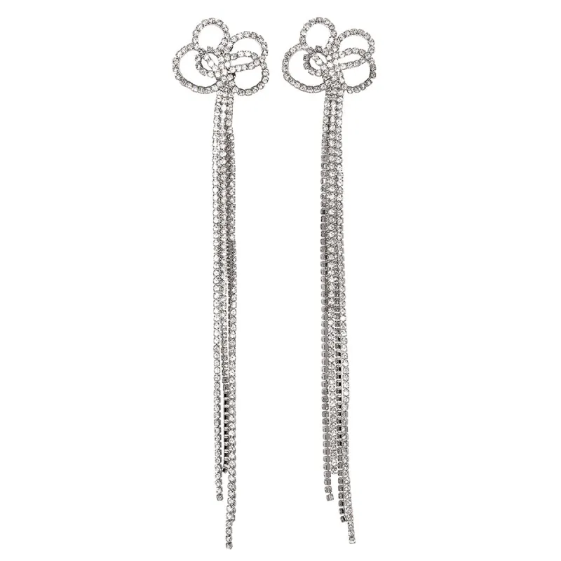 Long Crystal Clip Earrings sold by Kenneth Jay Lane