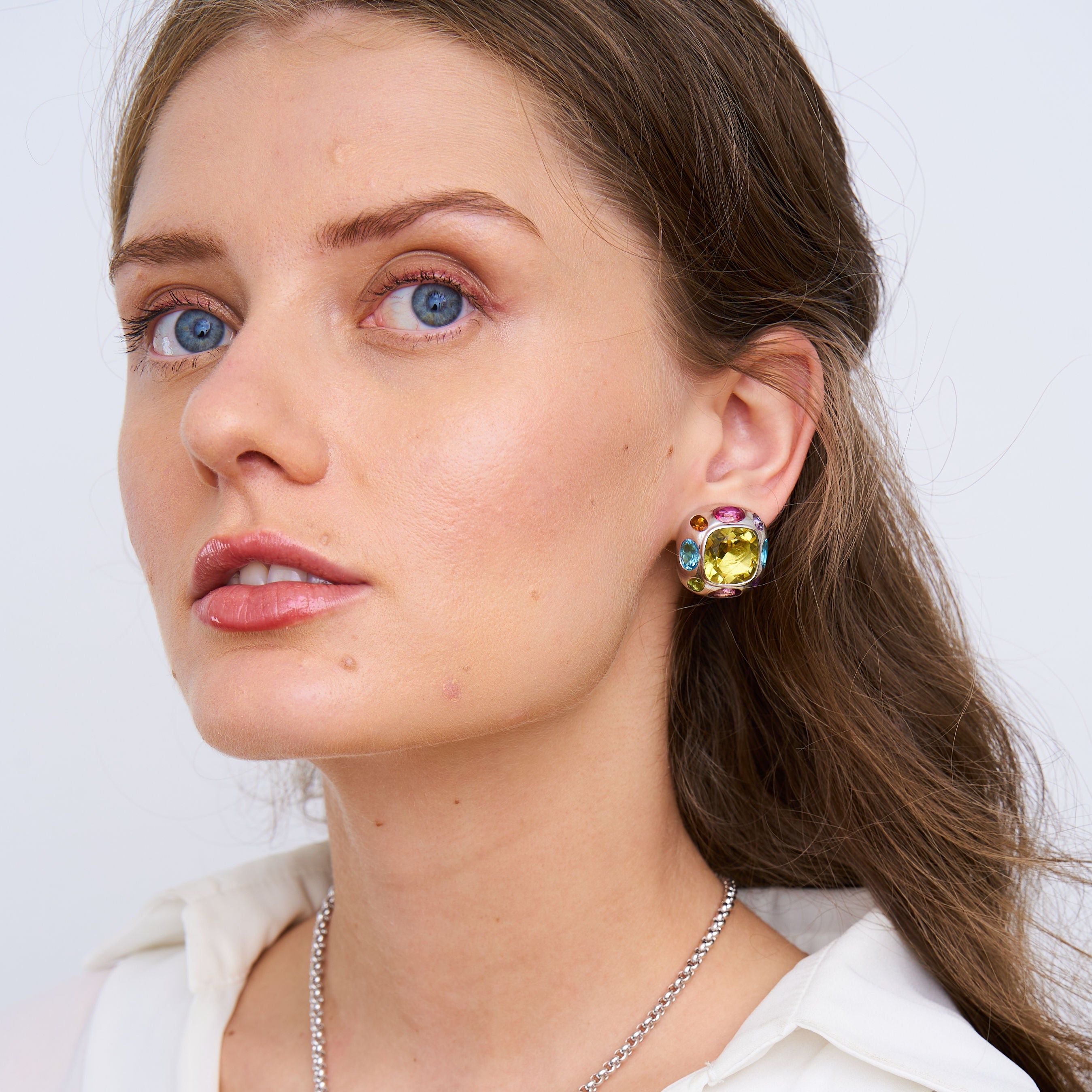 925 Silver and Peridot Center Clip Earring sold by Kenneth Jay Lane product image thumbnail 2