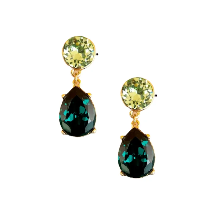 Peridot & Emerald Teardrop Pierced Earring sold by Kenneth Jay Lane