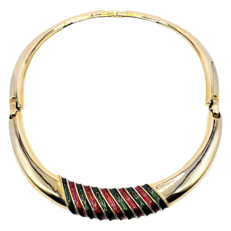 Vintage Red and Green Collar Necklace sold by Kenneth Jay Lane