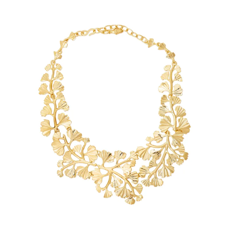 Gold Leaves & Vine Bib Necklace sold by Kenneth Jay Lane