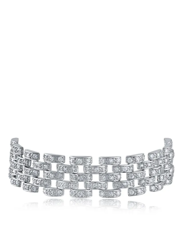 Round-Pave Cubic Zirconia Chain Bracelet sold by Kenneth Jay Lane