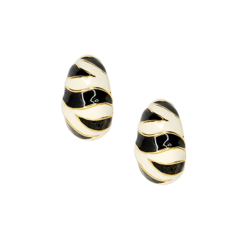 Tiger Stripe Pierced or Clip Earrings sold by Kenneth Jay Lane