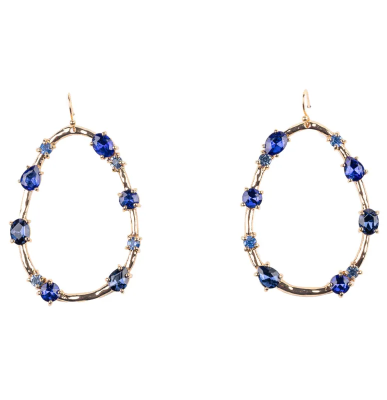 Gold Drop Earring with Sapphire Stones sold by Kenneth Jay Lane