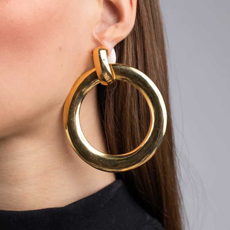 Over-Sized Doorknocker Hoop Clip Earrings sold by Kenneth Jay Lane