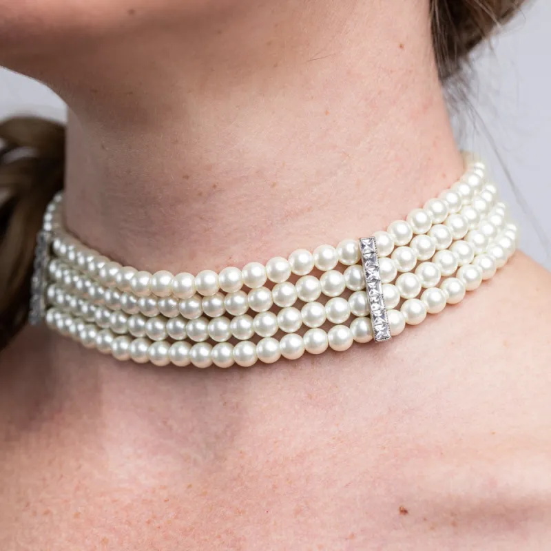 4 Row Crystal Choker sold by Kenneth Jay Lane