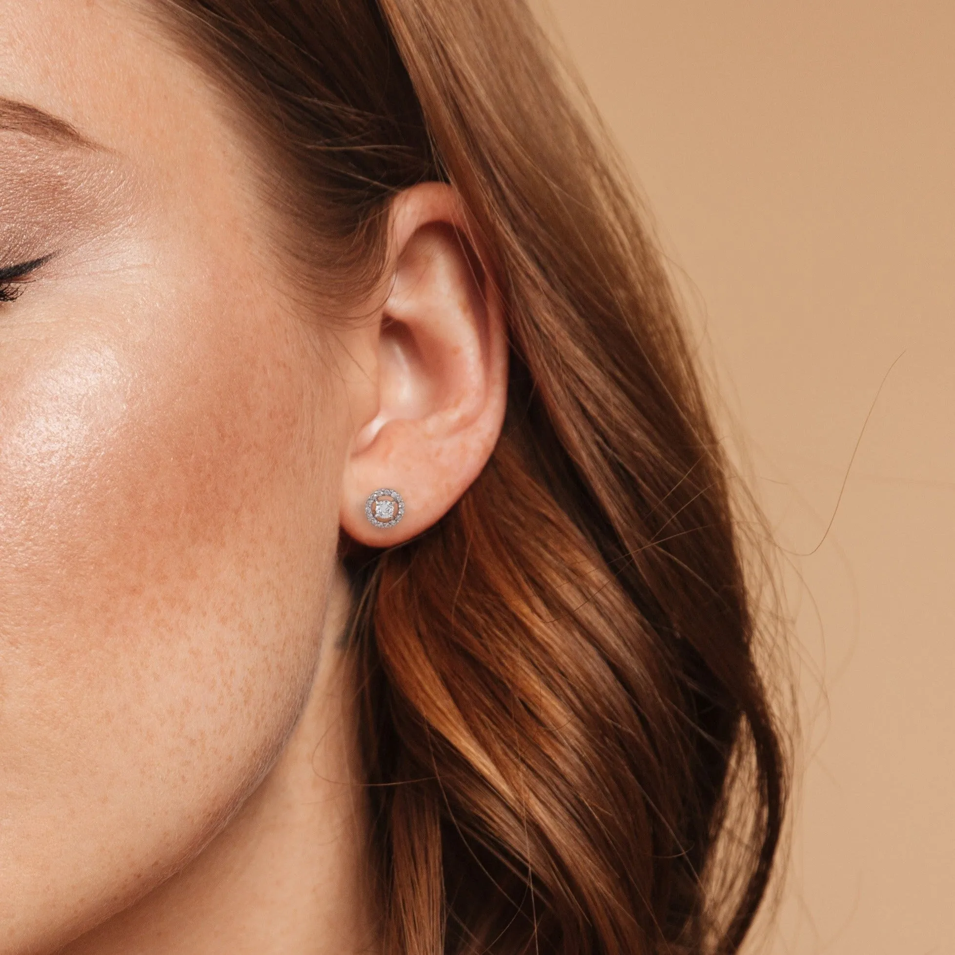 Round CZ Halo Studs sold by Kenneth Jay Lane product image thumbnail 2