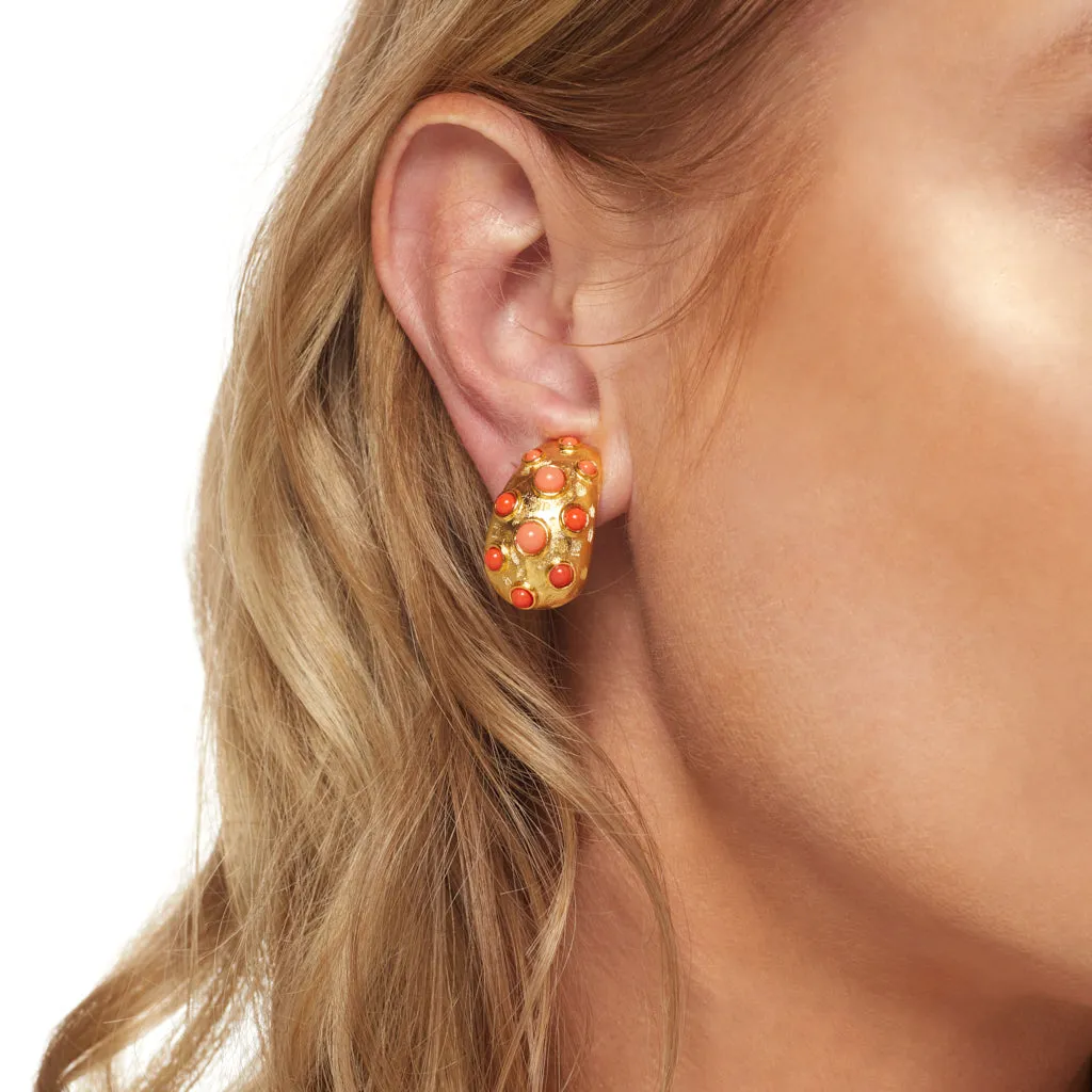 Gold & Coral Clip Earring sold by Kenneth Jay Lane