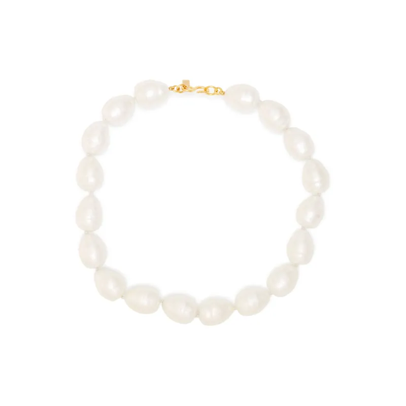 White Baroque Pearl Gold Necklace sold by Kenneth Jay Lane