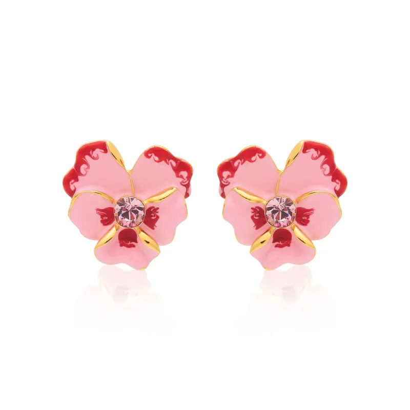 Pink Flower Clip Earrings sold by Kenneth Jay Lane