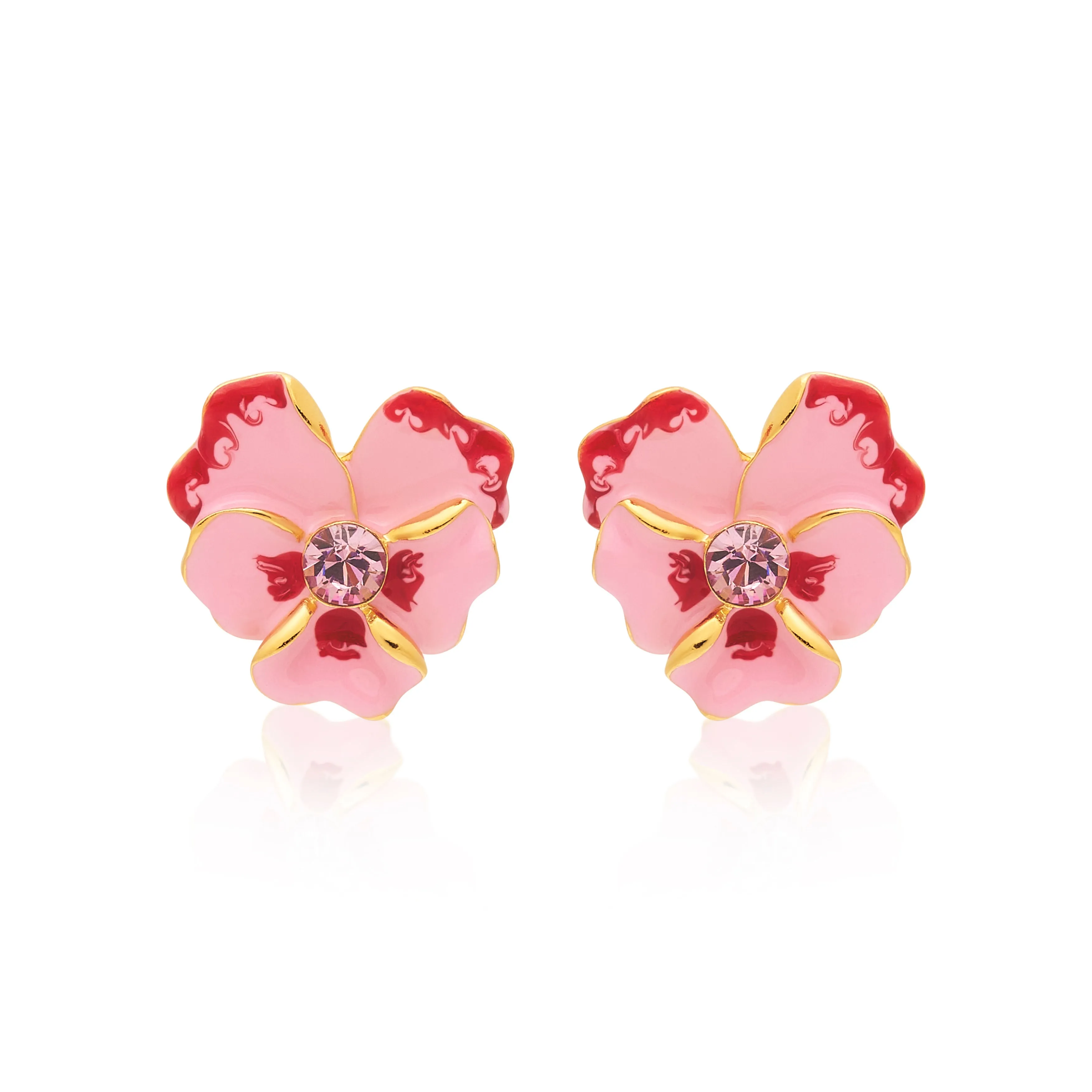 Pink Flower Clip Earrings sold by Kenneth Jay Lane