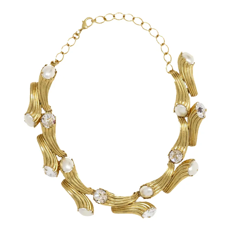 Antique Gold Lobster Claw Cabochon Necklace sold by Kenneth Jay Lane