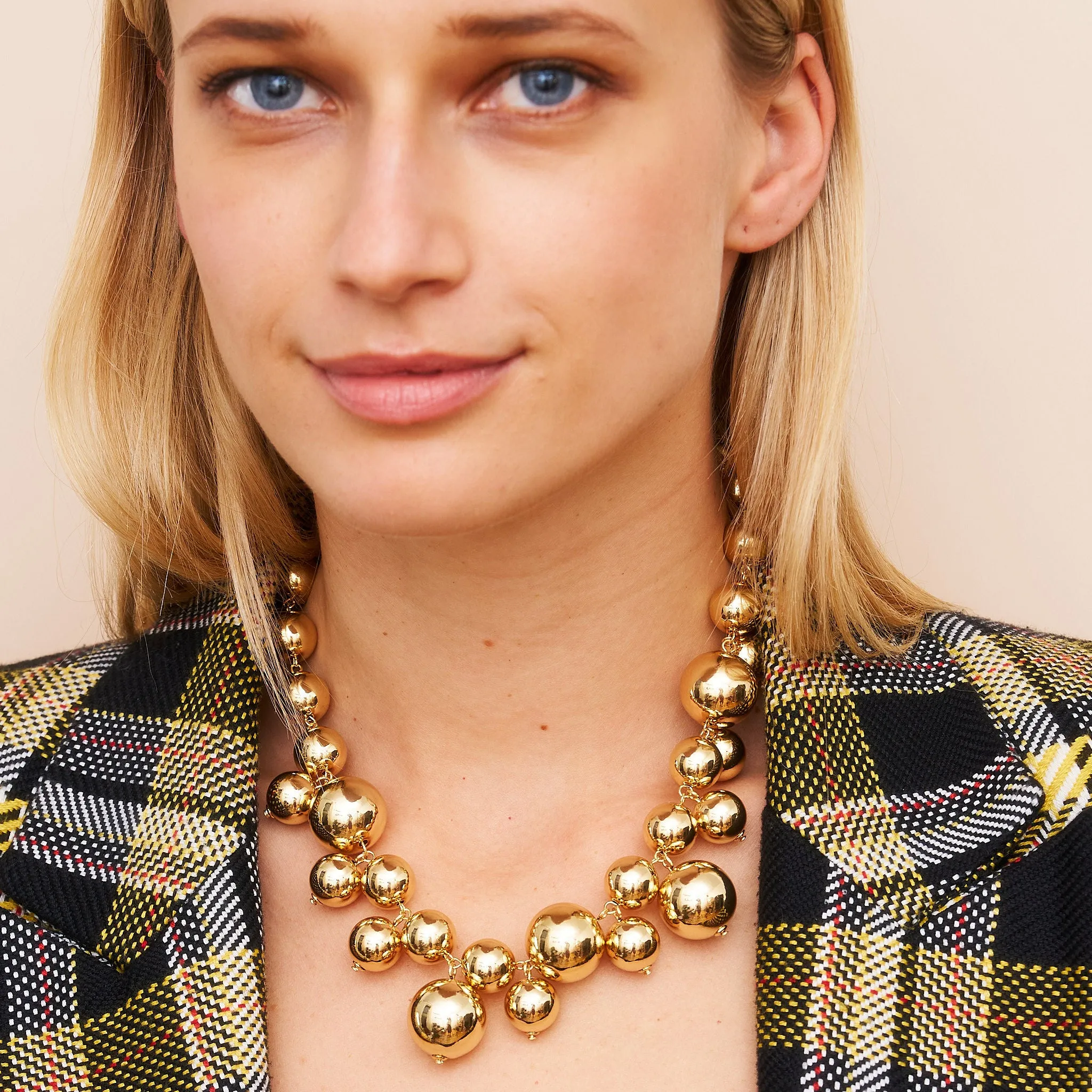 Polished Gold Round Bead Necklace sold by Kenneth Jay Lane product image thumbnail 2