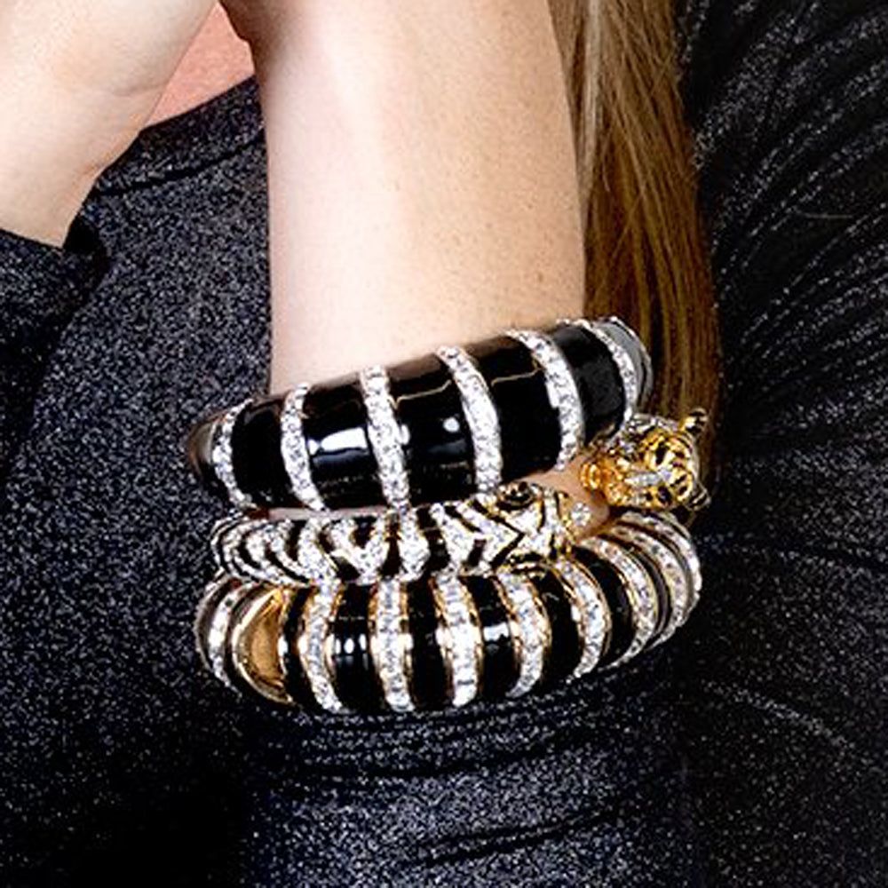 Striped Hinged Bangle sold by Kenneth Jay Lane product image thumbnail 2