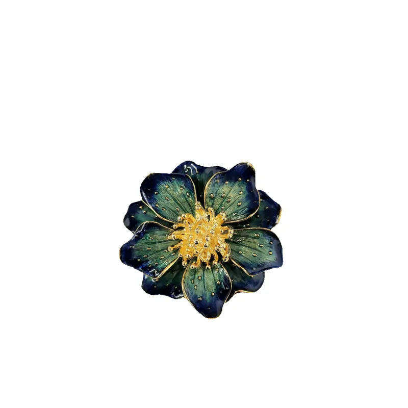 Blue Enamel Flower Pin sold by Kenneth Jay Lane
