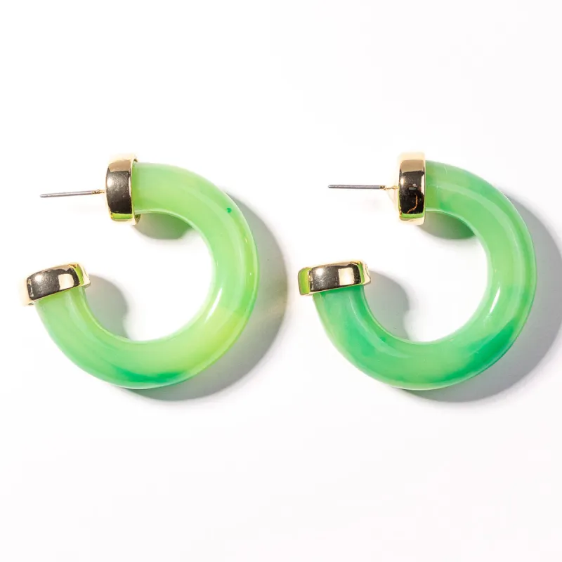 Jade Resin Hoop Pierced Earring sold by Kenneth Jay Lane