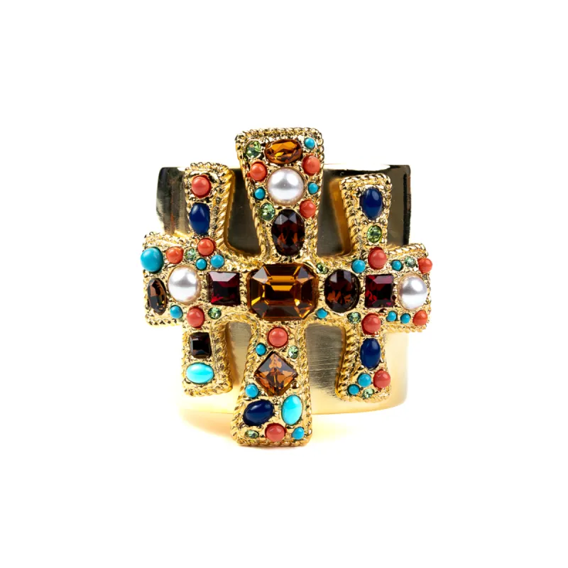 Multicolored Gemstone Cuff sold by Kenneth Jay Lane