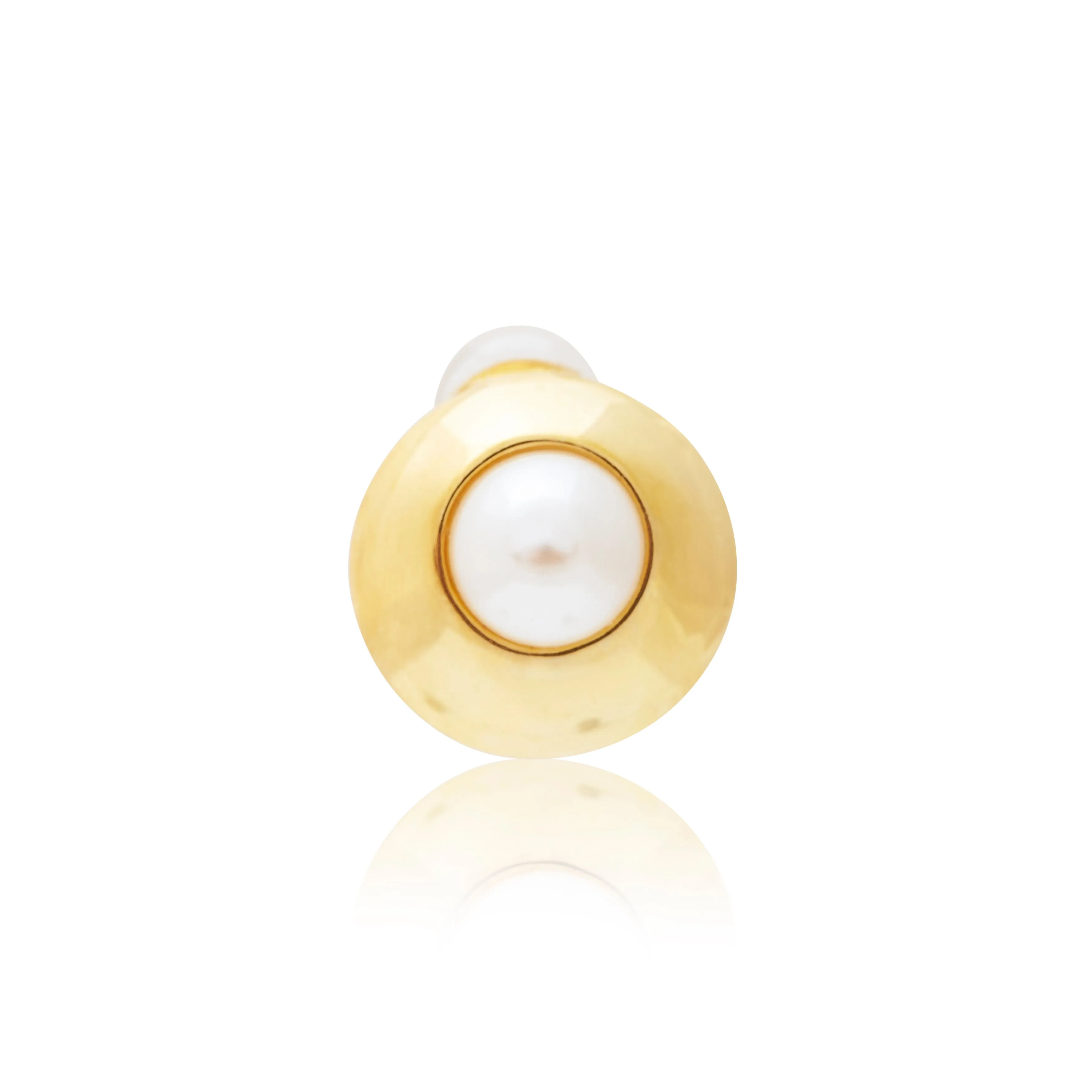 Golden Pearl Clip-On Earrings sold by Kenneth Jay Lane product image thumbnail 2