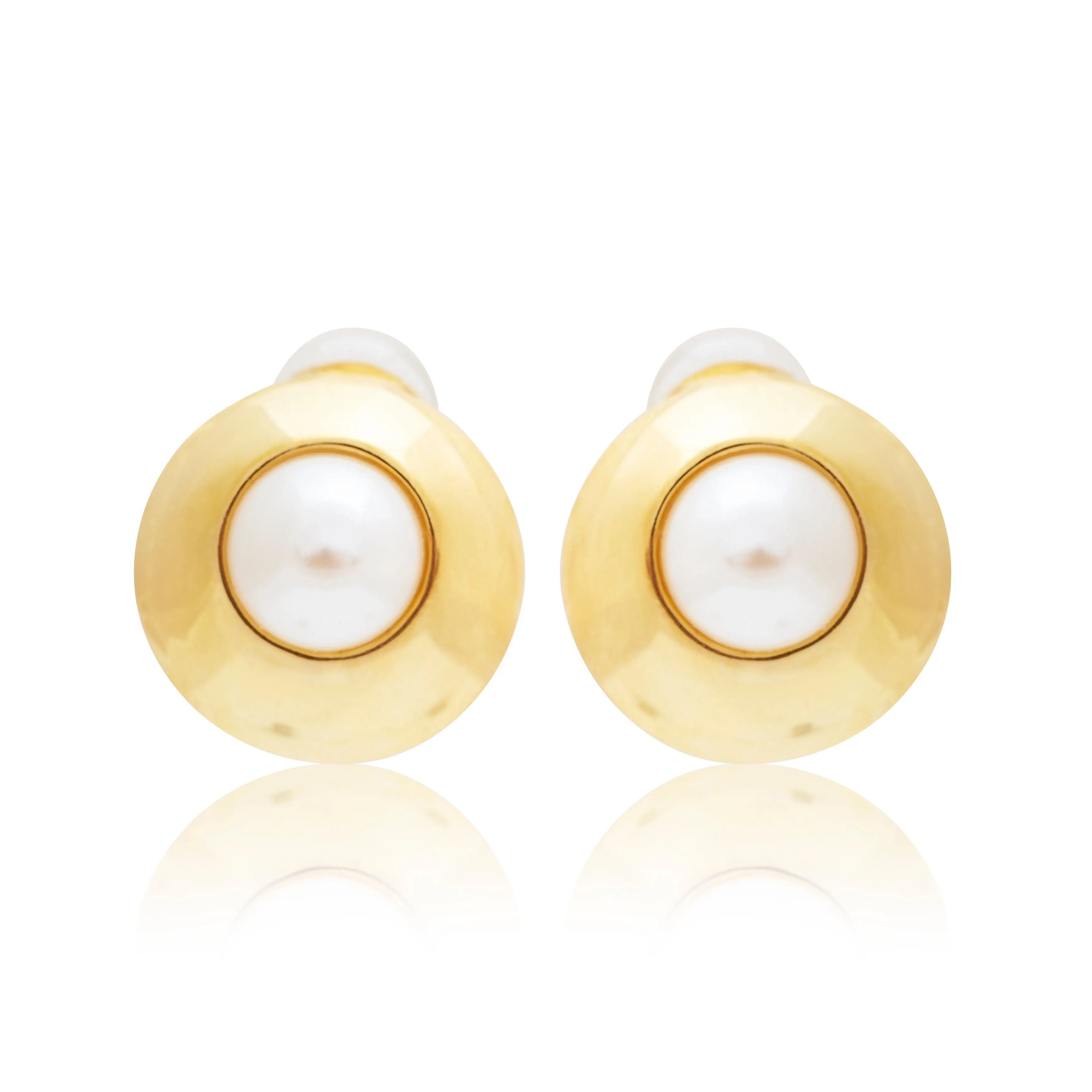 Golden Pearl Clip-On Earrings sold by Kenneth Jay Lane