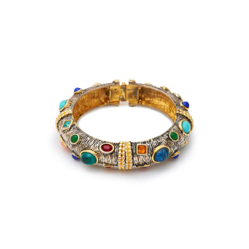 Multicolored Gemstone Bangle Bracelet sold by Kenneth Jay Lane
