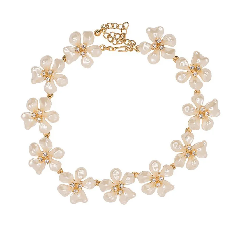 White Pearl Flower Necklace sold by Kenneth Jay Lane