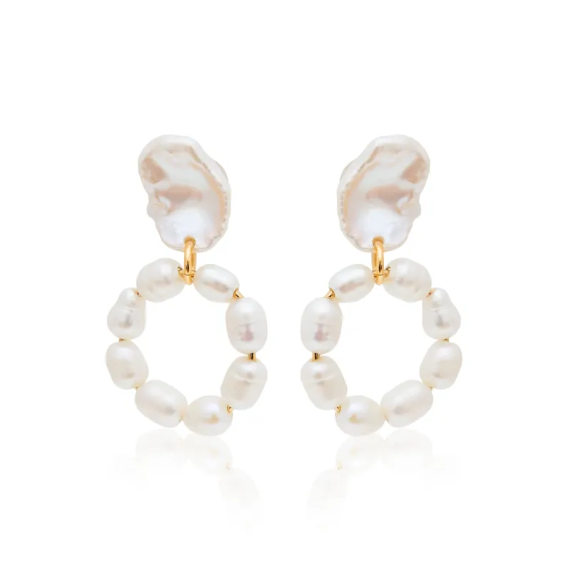 Freshwater Pearl Hoop Pierced Earrings sold by Kenneth Jay Lane