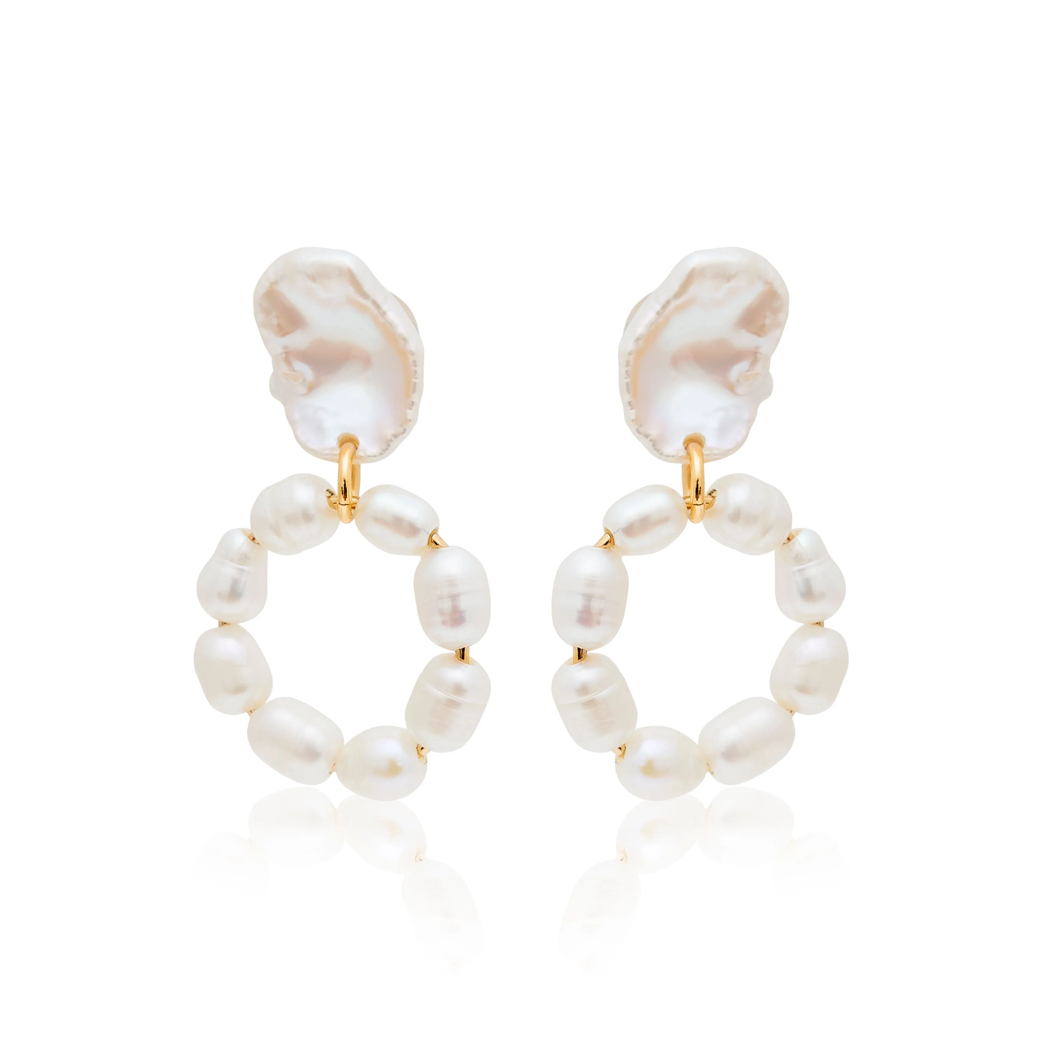 Freshwater Pearl Hoop Pierced Earrings sold by Kenneth Jay Lane