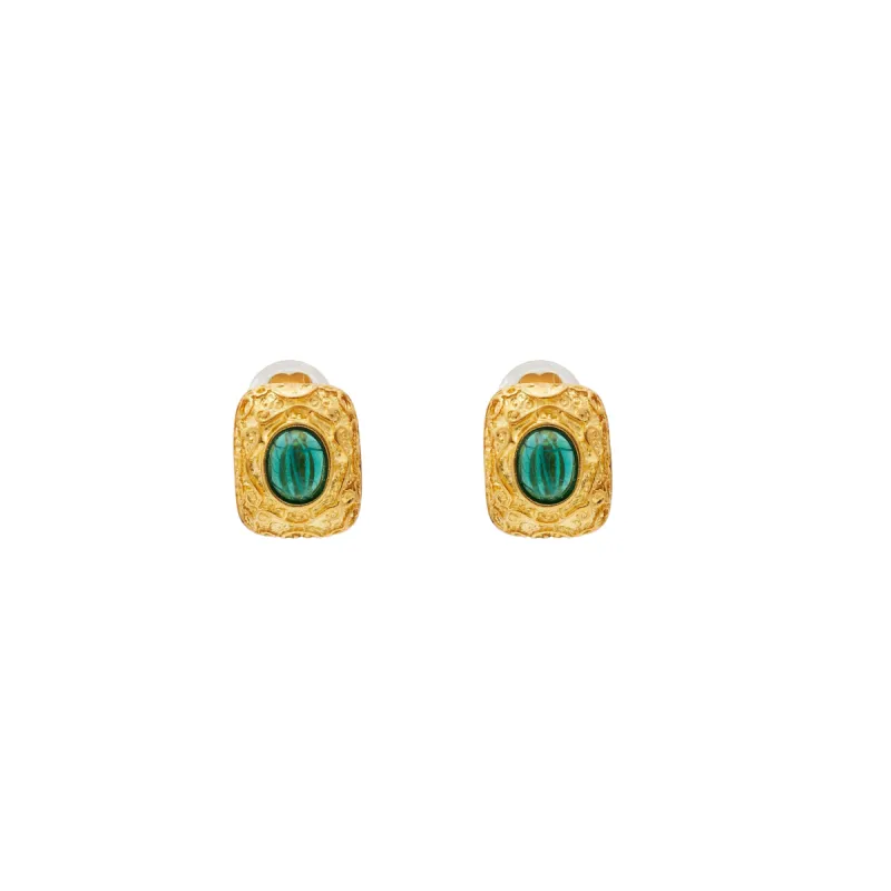 Emerald Center Stone Clip Earring sold by Kenneth Jay Lane