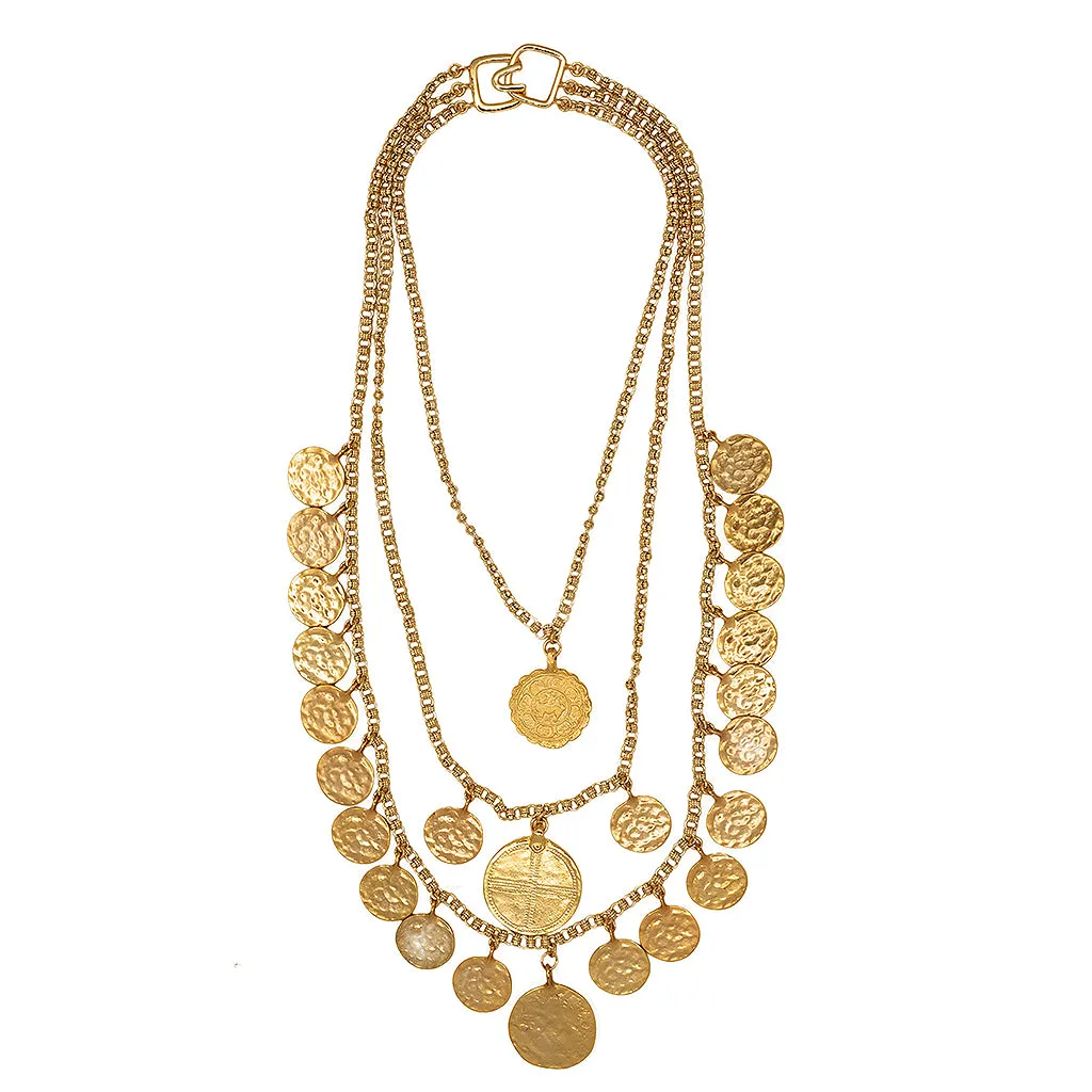 Three Row Coin Necklace sold by Kenneth Jay Lane product image thumbnail 2