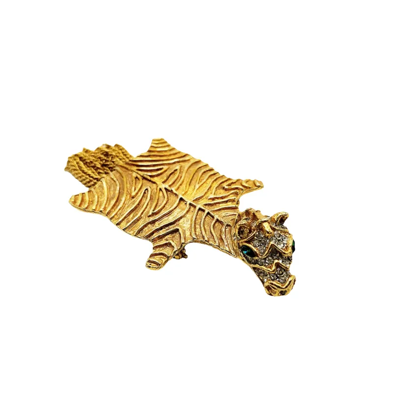Vintage Gold & Emerald Zebra Pin sold by Kenneth Jay Lane