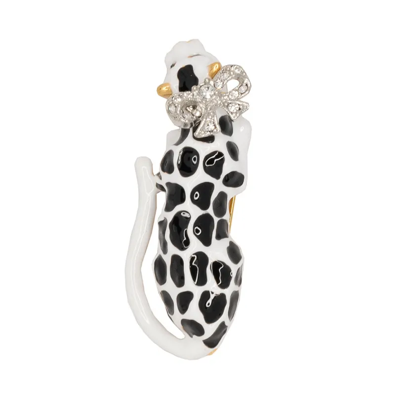 Black & White Leopard Bow Pin sold by Kenneth Jay Lane