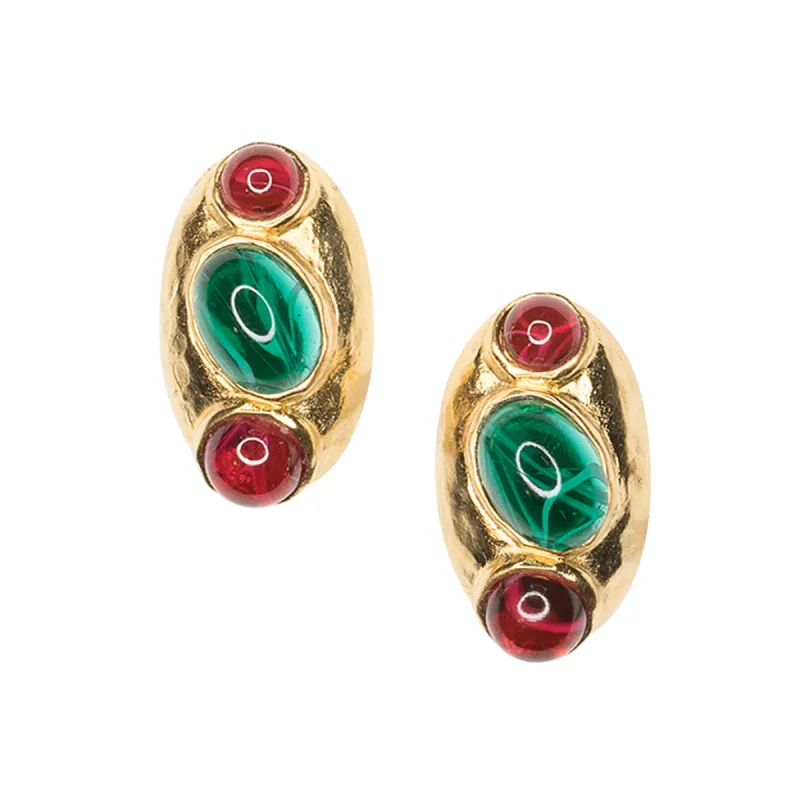 Ruby And Emerald Clip Earrings sold by Kenneth Jay Lane