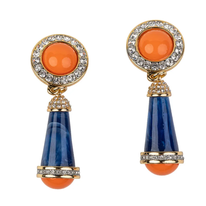 Coral and Lapis Clip Earring sold by Kenneth Jay Lane