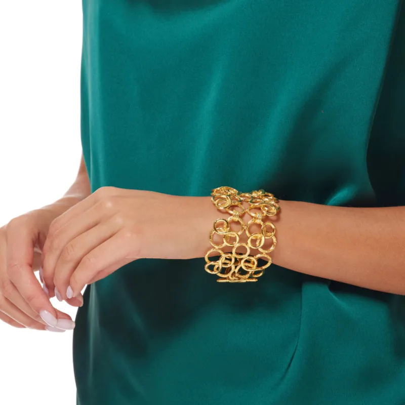 Satin Gold Fancy Swirls Toggle Clasp Bracelet sold by Kenneth Jay Lane