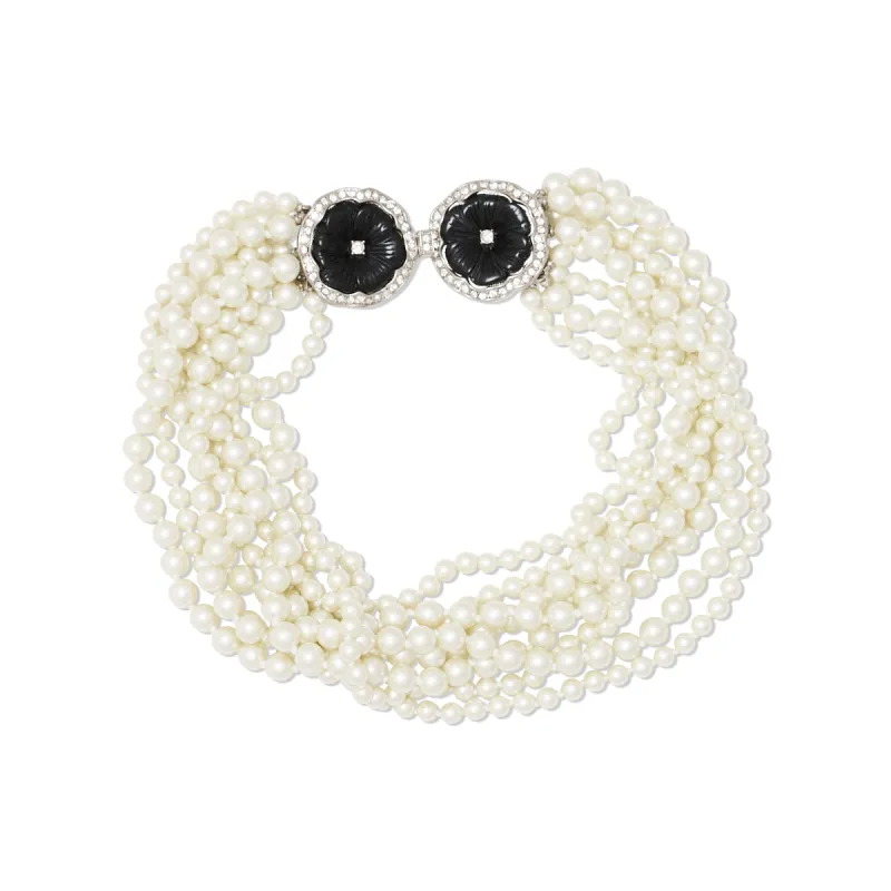 Pearl Cascade Multi-Layer Necklace sold by Kenneth Jay Lane