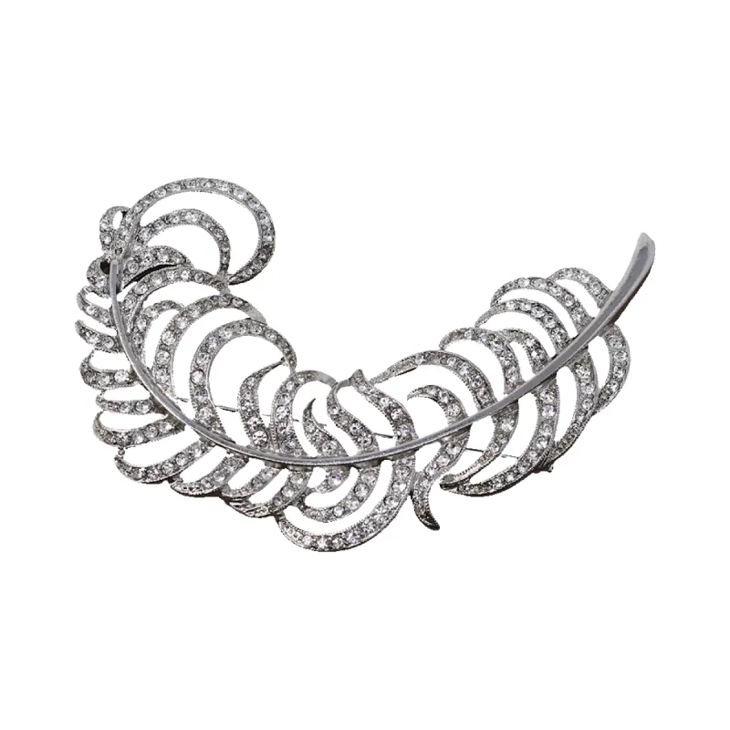 Crystal Feather Pin sold by Kenneth Jay Lane