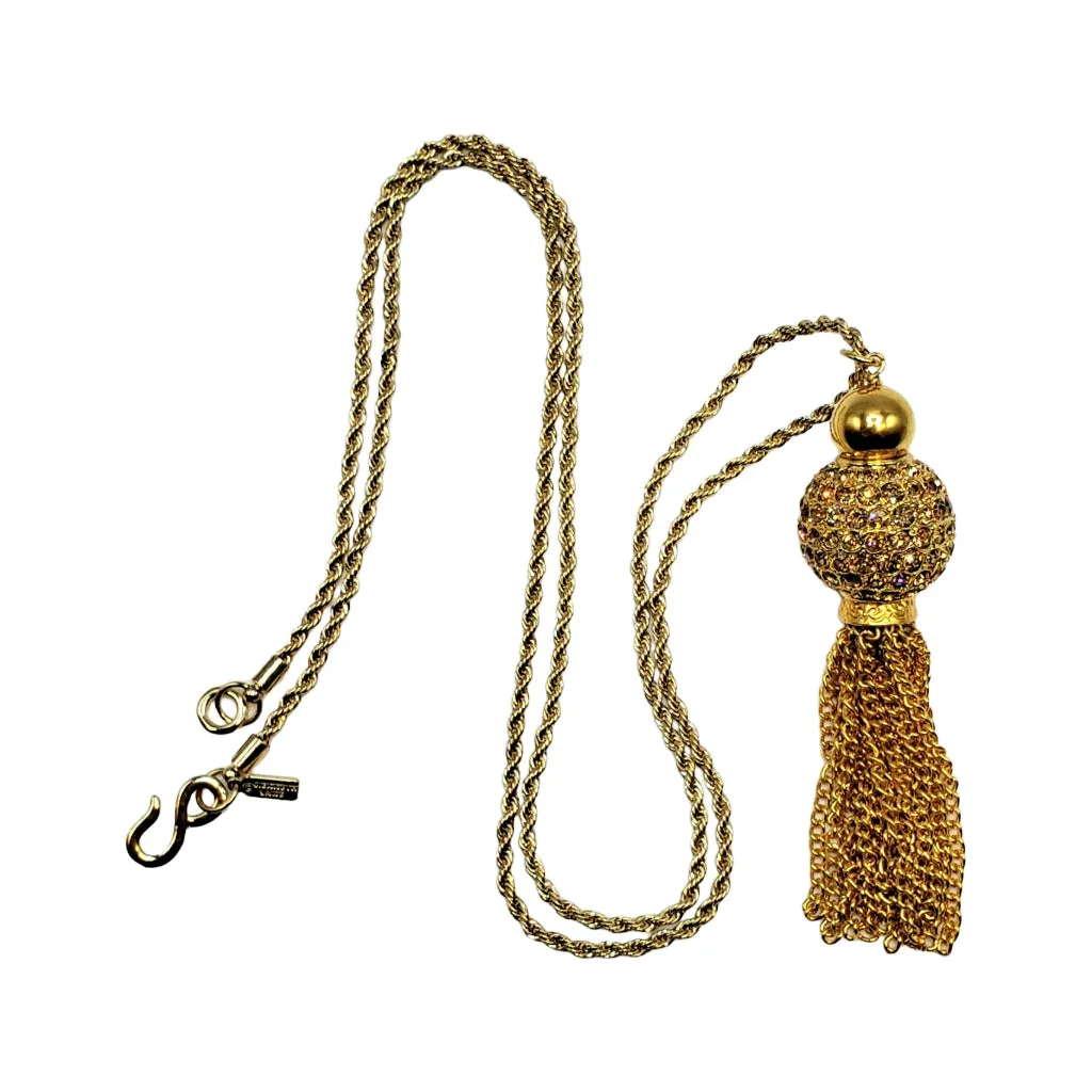 Vintage Gold with Topaz Disco Ball Tassel Necklace sold by Kenneth Jay Lane product image thumbnail 2