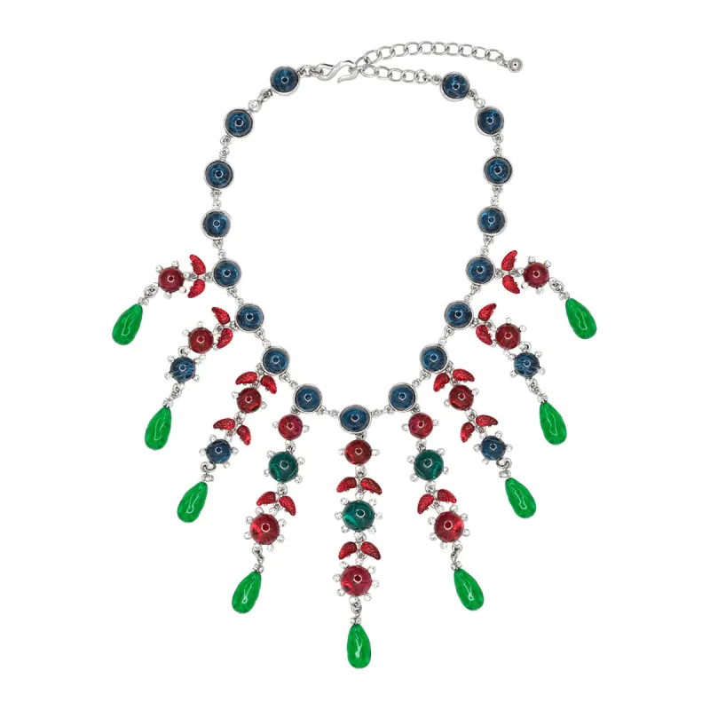 Sapphire, Ruby & Emerald Drop Necklace sold by Kenneth Jay Lane