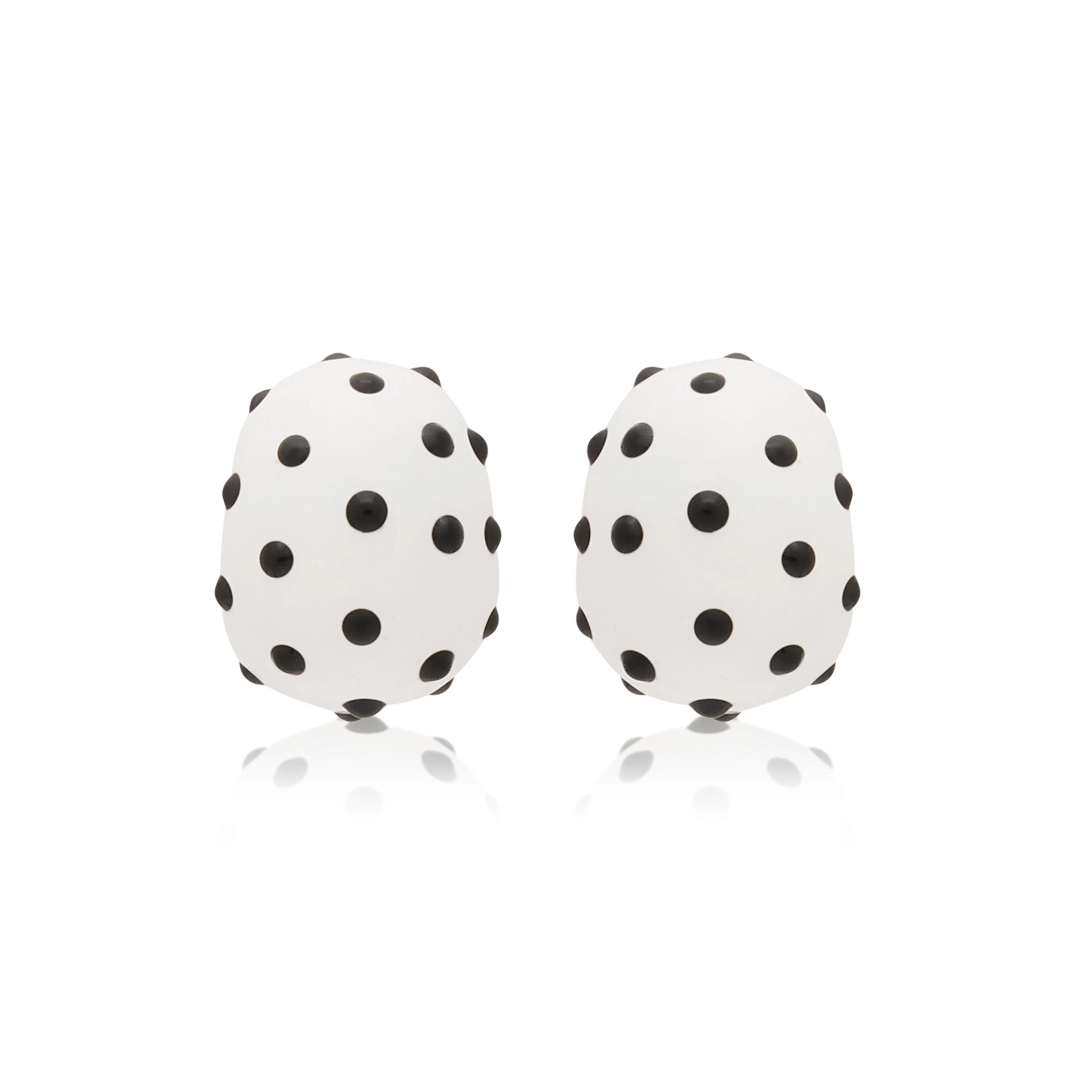 White & Black Polka Dot Clip Earrings sold by Kenneth Jay Lane