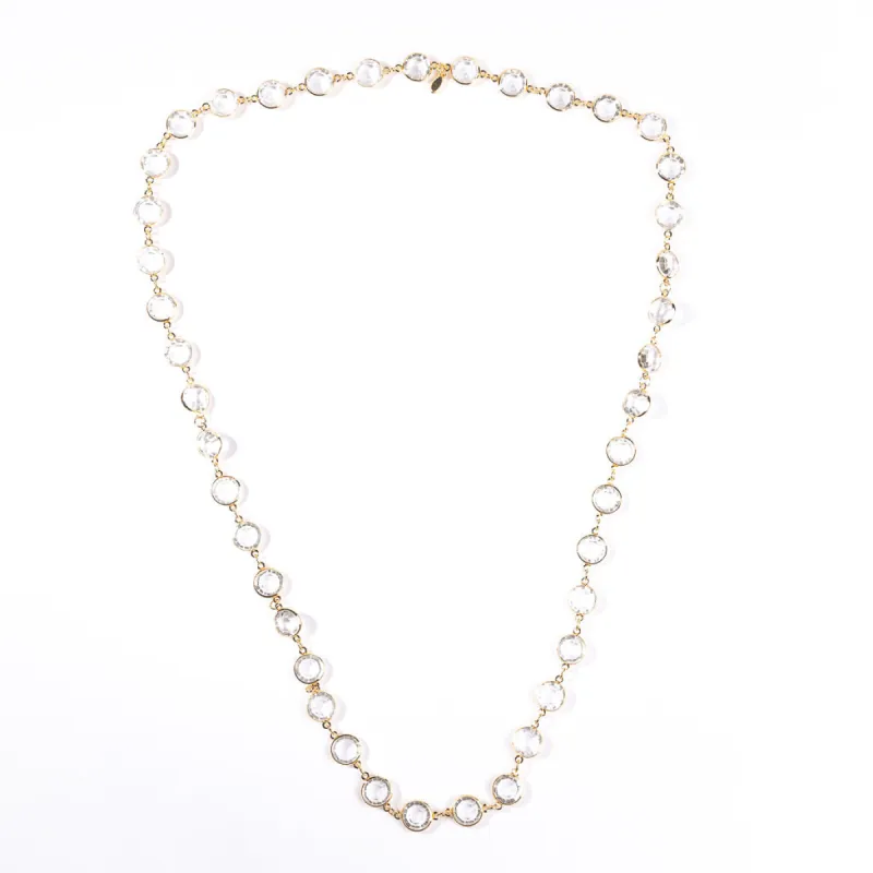 Gold with Round Clear Crystal Necklace sold by Kenneth Jay Lane