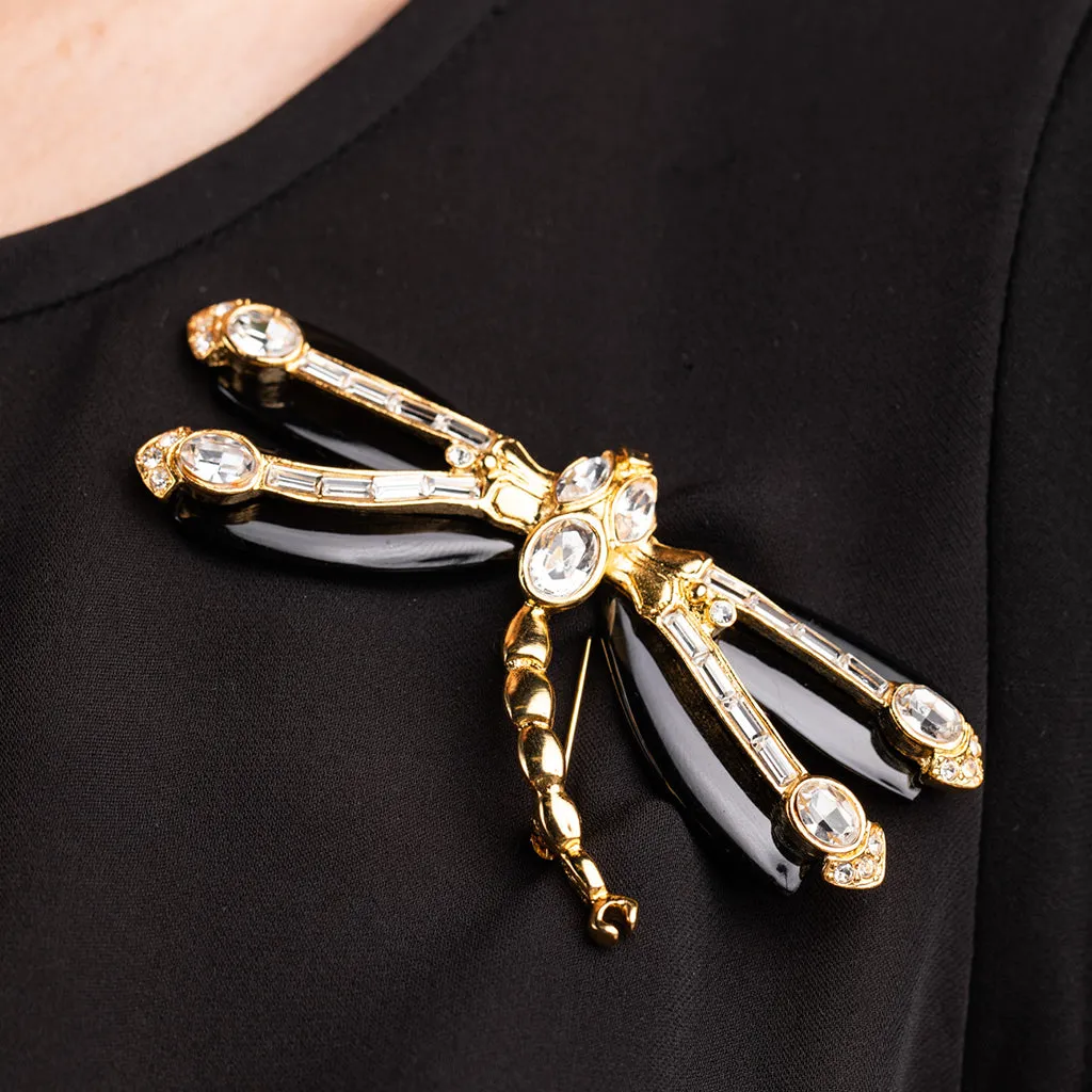 Gold and Crystal Dragonfly Pin sold by Kenneth Jay Lane product image thumbnail 2