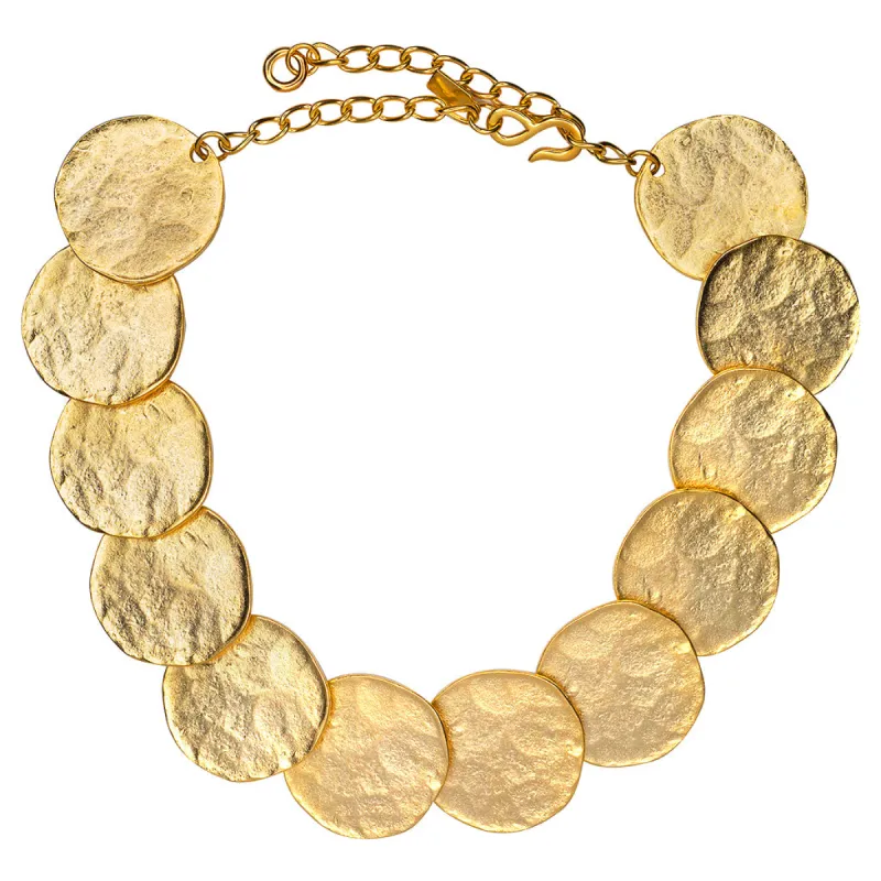 Satin Gold Discs Necklace sold by Kenneth Jay Lane
