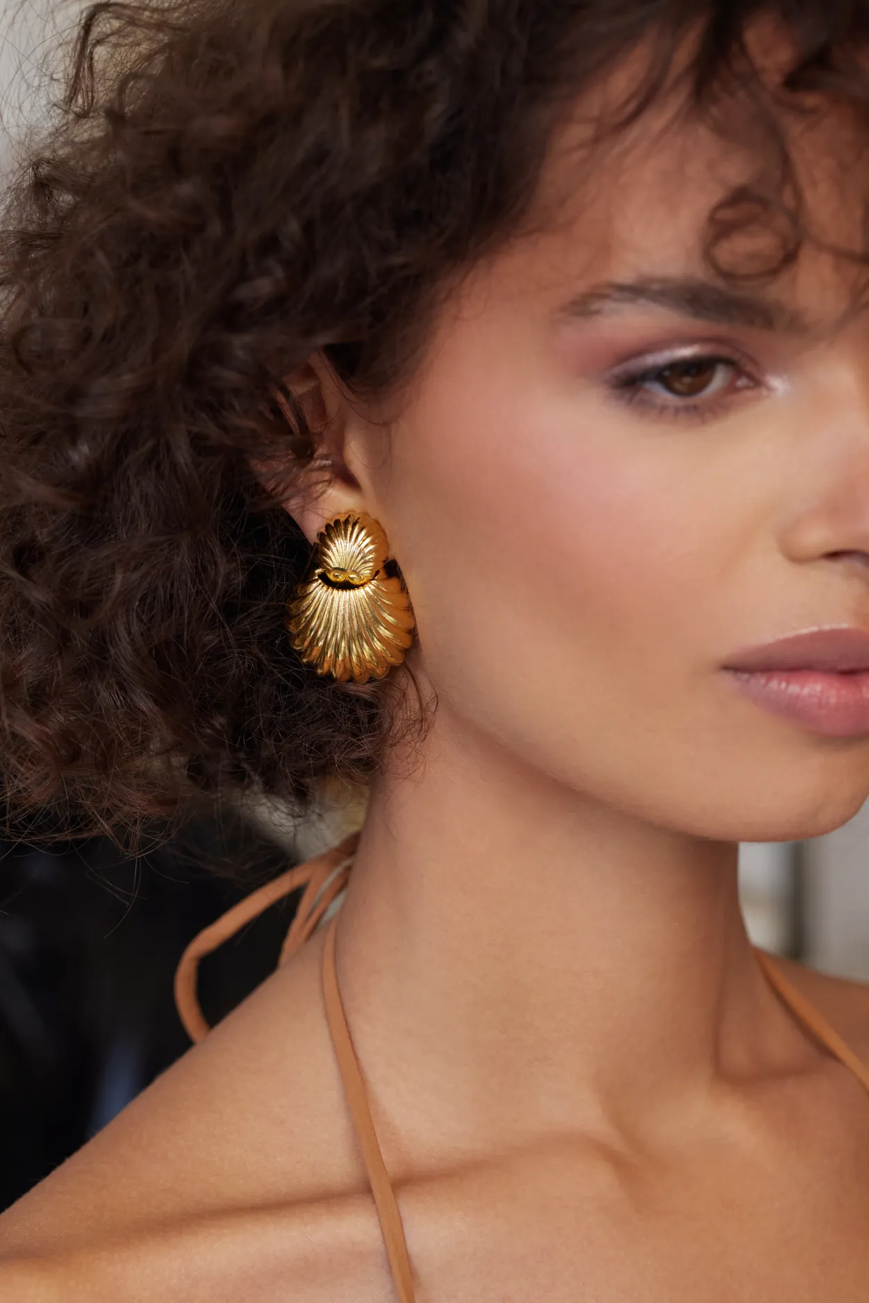 Gold Seashell Clip Earrings sold by Kenneth Jay Lane product image thumbnail 2